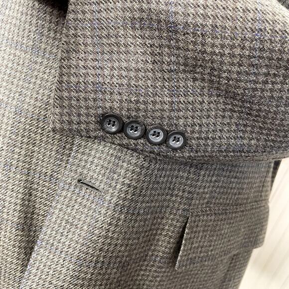 Oscar de la Renta Size 42R Blazer Wool Cashmere Houndstooth Designer Sport Coat - Picture 9 of 16